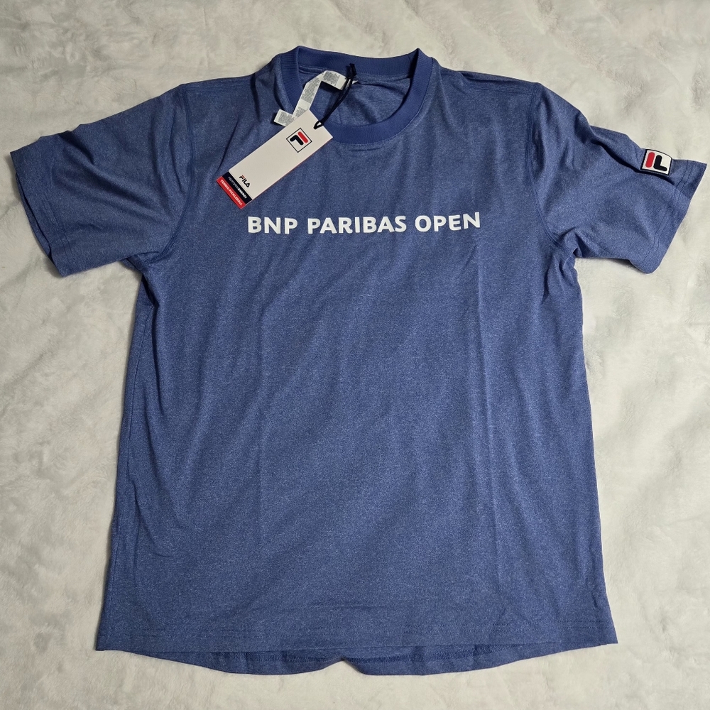 Fila BNP Paribas Open tennis tournament crew neck t-shirt Men Size Medium